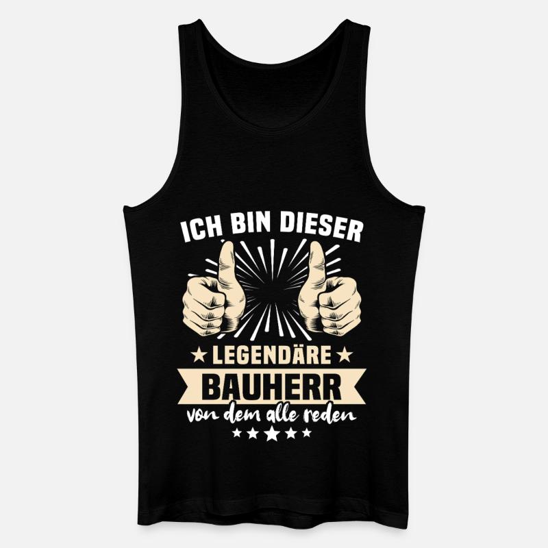 Bauherr Sprüche - Männer Bio Tank Top - Schwarz