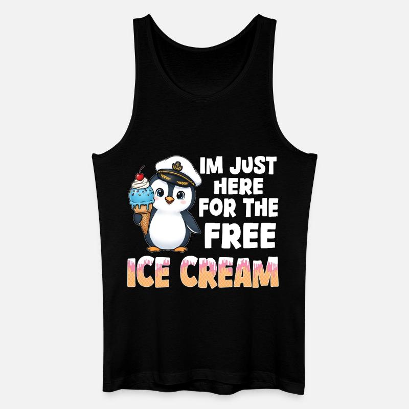 Pinguin-Kapitän Tee - Männer Bio Tank Top - Schwarz