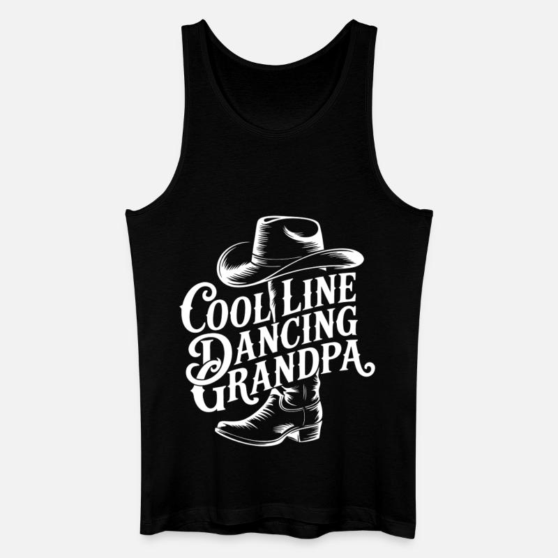 Line-Dancing Opa Cowboy - Männer Bio Tank Top - Schwarz