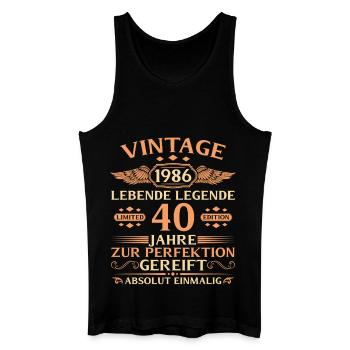 40e anniversaire Année 1986 - Débardeur bio Homme - noir - Devant