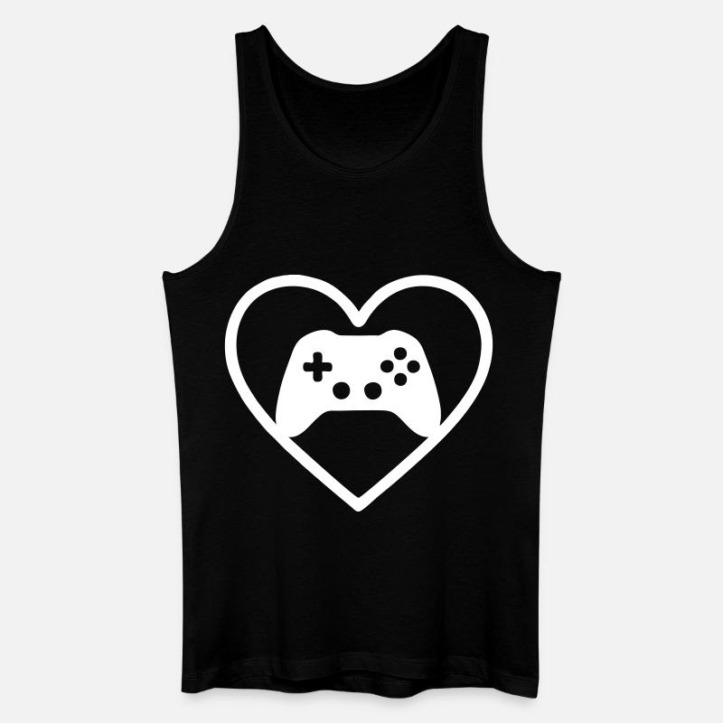Heart Gaming – Stylized Controller Design - Men’s Organic Tank Top - black