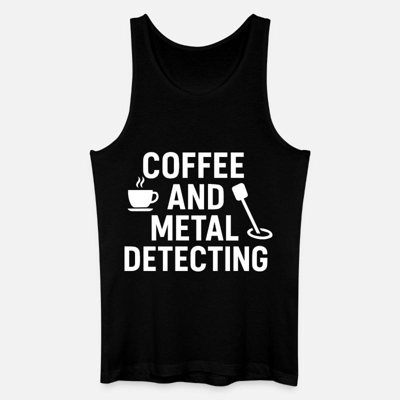 Kaffee- und Metalldetektor-Abenteuerspaß - Männer Bio Tank Top - Schwarz
