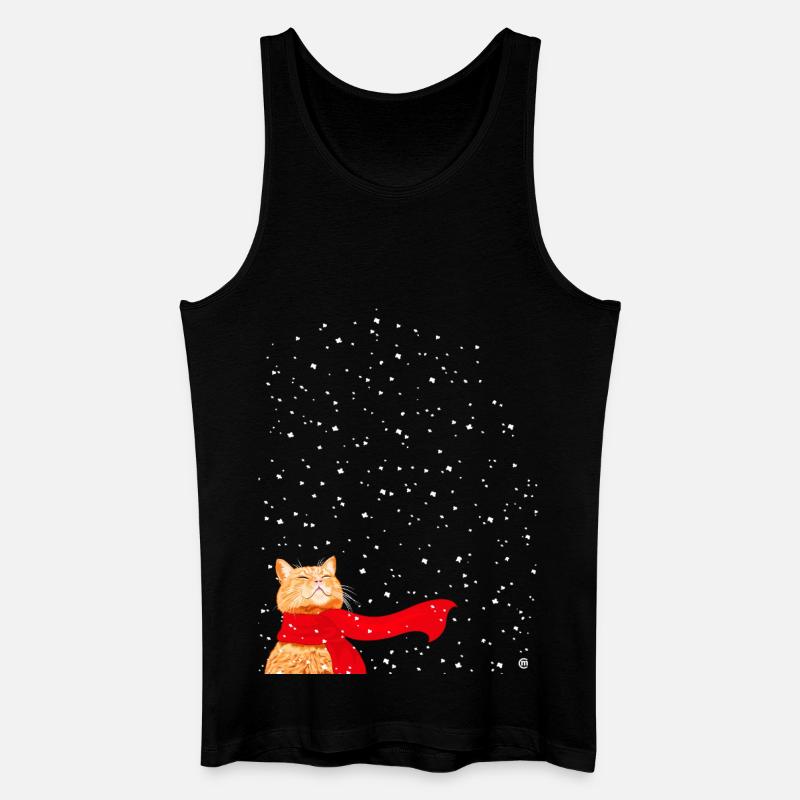 Tabby liebt Schnee - Männer Bio Tank Top - Schwarz
