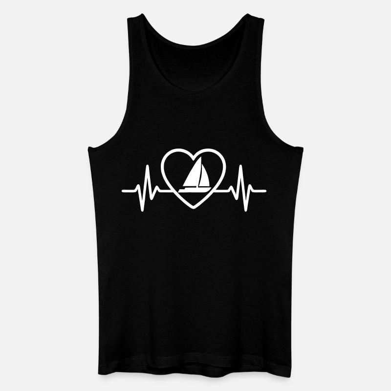 Cœur Katamaran – Passion Voile - Männer Bio Tank Top - Schwarz