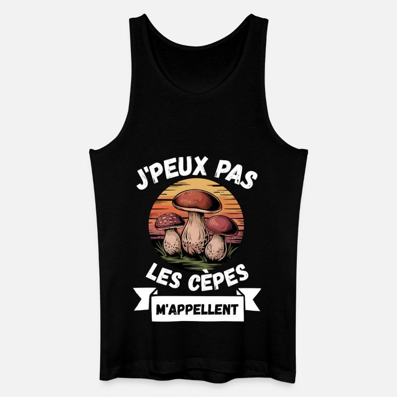 j'peux pas les cèpes m'appellent - Débardeur bio Homme - noir