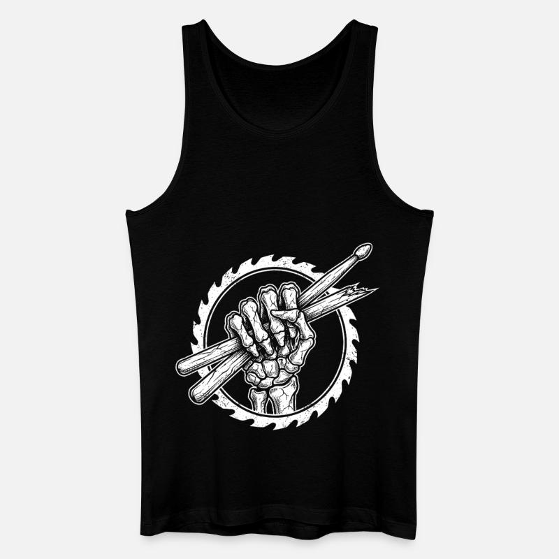 Skeleton hand with drumsticks - Men’s Organic Tank Top - black