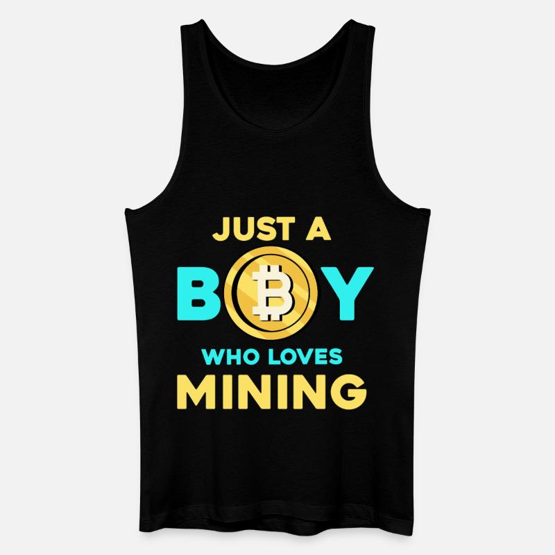 Krypto Mining Junge – Bitcoin Leidenschaft - Männer Bio Tank Top - Schwarz