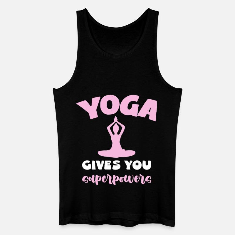 Yoga Gibt Dir Superkräfte - Männer Bio Tank Top - Schwarz