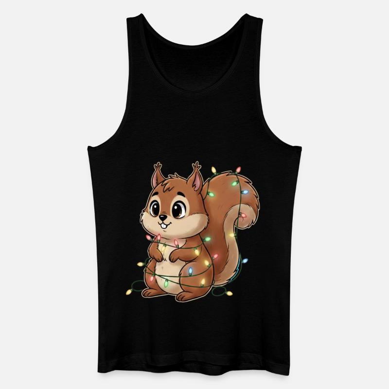 Lichterbehängtes Eichhörnchen - Männer Bio Tank Top - Schwarz