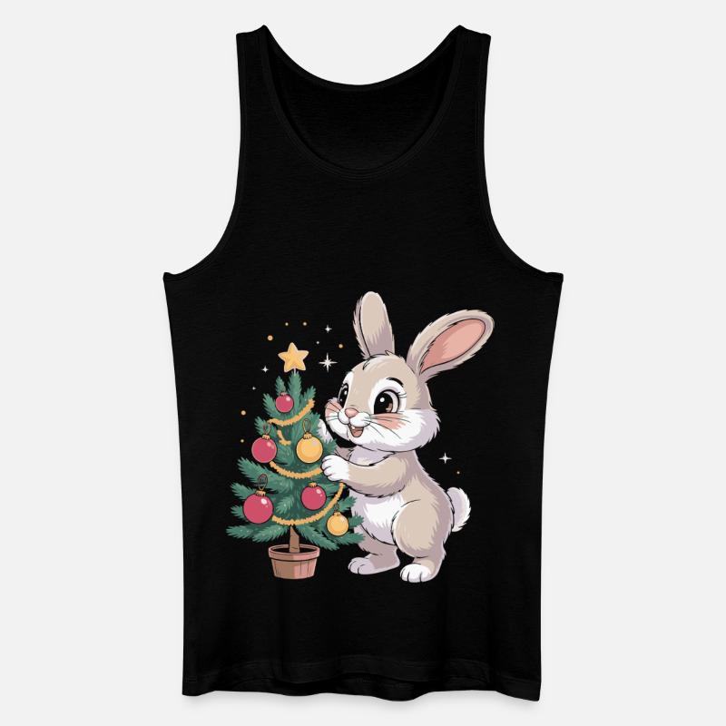 Osterhase schmückt Baum - Männer Bio Tank Top - Schwarz