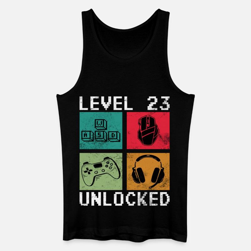 Level 23 Unlocks Pixel Gaming - Men’s Organic Tank Top - black