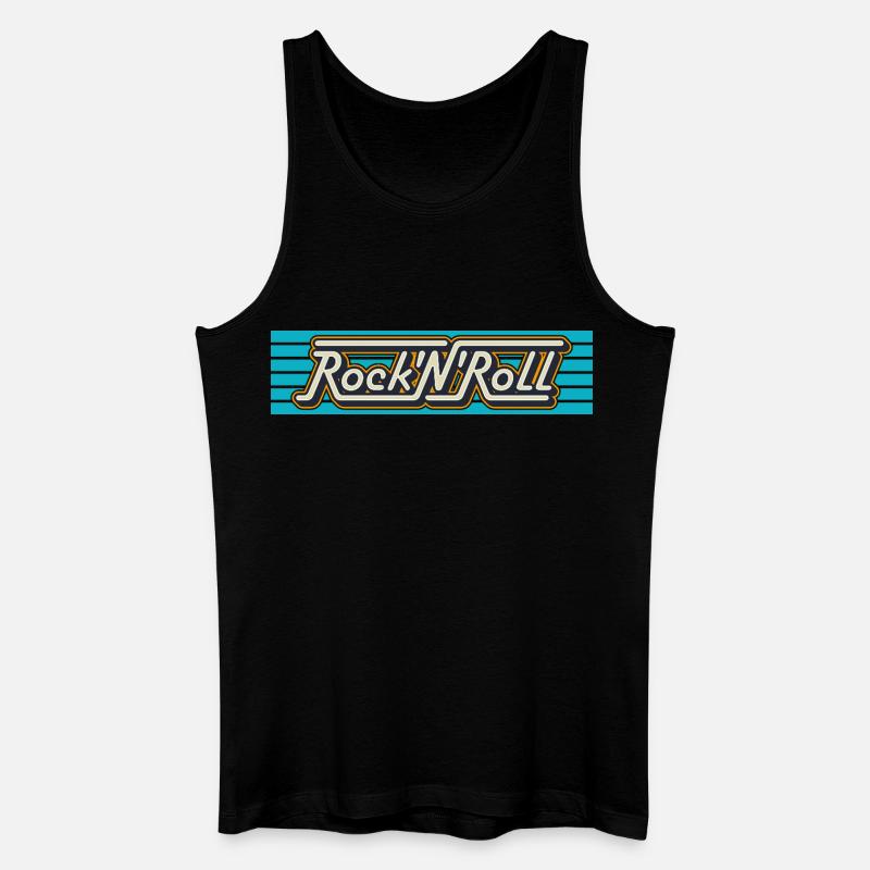 Rock 'n' Roll Retro-Typografie-Logo - Männer Bio Tank Top - Schwarz