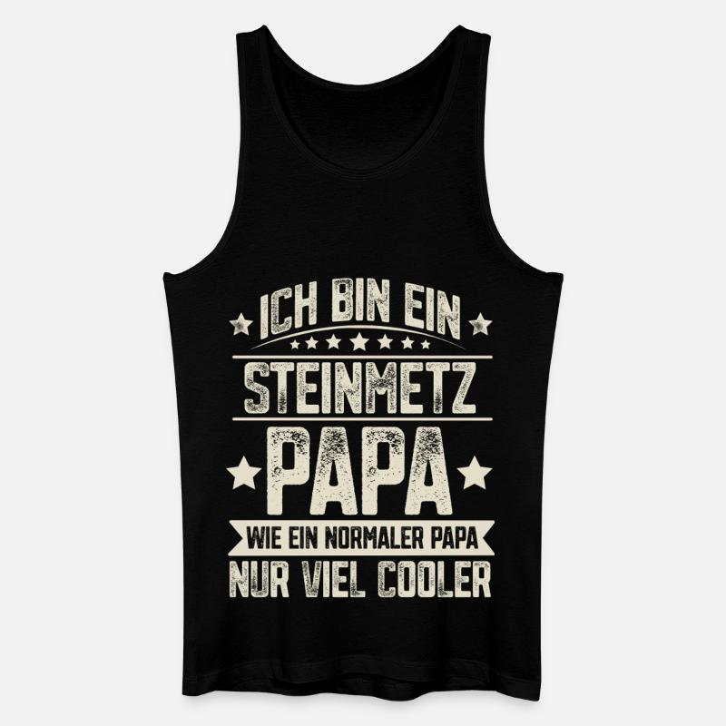  Steinmetz Papa - Männer Bio Tank Top - Schwarz