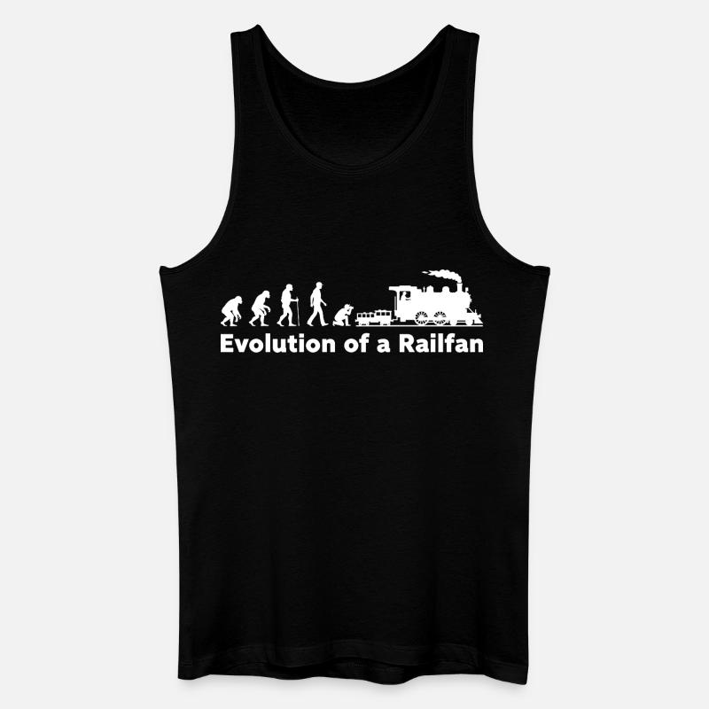 Evolution Railfan Zuglokomotive - Männer Bio Tank Top - Schwarz