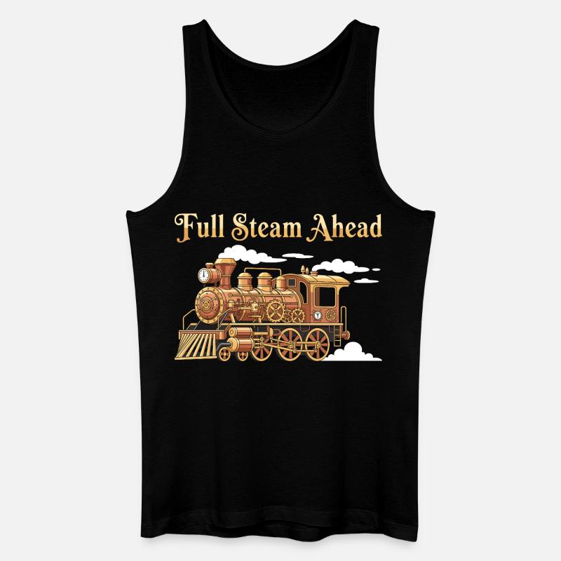 Volldampf-Voraus-Lokomotive - Männer Bio Tank Top - Schwarz