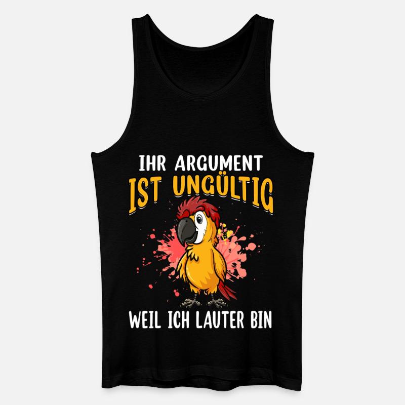 Papagei Spruch: Ungültiges Argument - Männer Bio Tank Top - Schwarz
