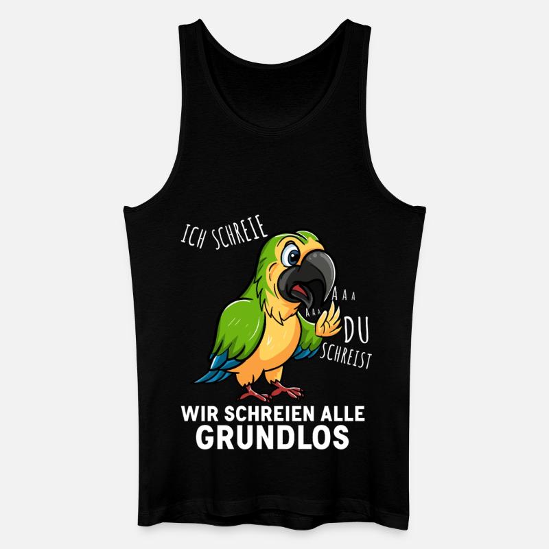 Bunter Papagei Spruchshirt - Männer Bio Tank Top - Schwarz