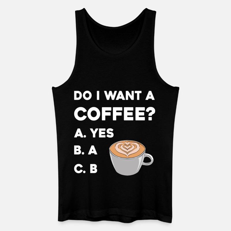 Kaffeefrage Latteherz - Männer Bio Tank Top - Schwarz