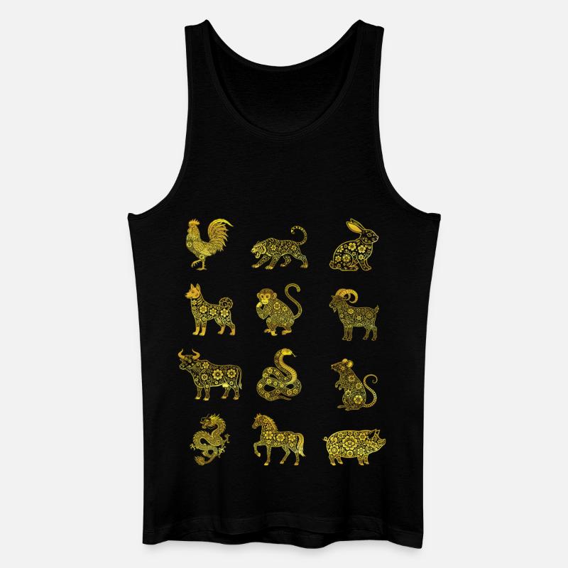 Chinesisches Neujahr Chinesisches Tierzeichen Tierzeichen - Männer Bio Tank Top - Schwarz