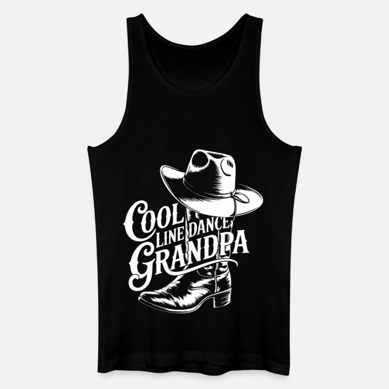 Cool Line Dance Grandpa - Männer Bio Tank Top - Schwarz