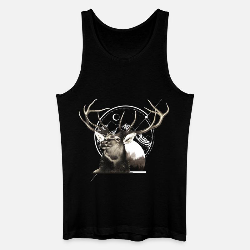 Berghirsch-Grafik - Männer Bio Tank Top - Schwarz