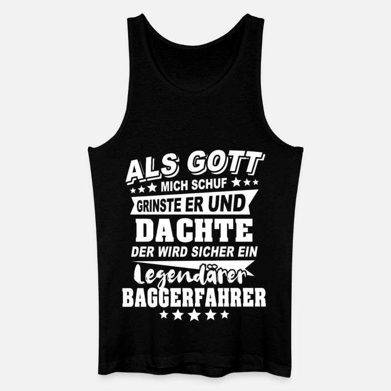Baggerfahrer - Männer Bio Tank Top - Schwarz