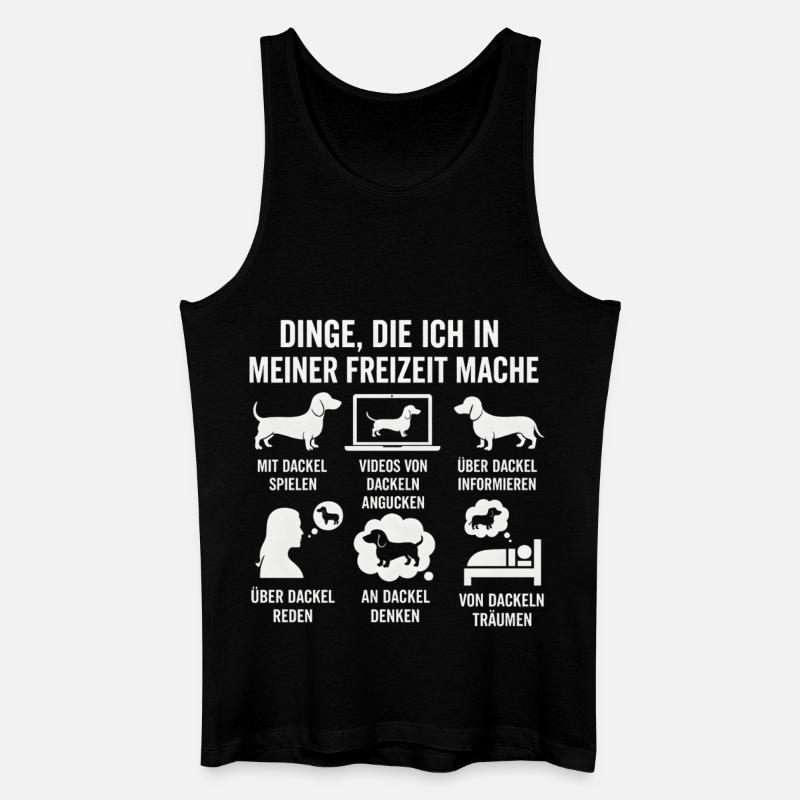 Lustiges Dackel Freizeit Hobby Sprüche - Männer Bio Tank Top - Schwarz