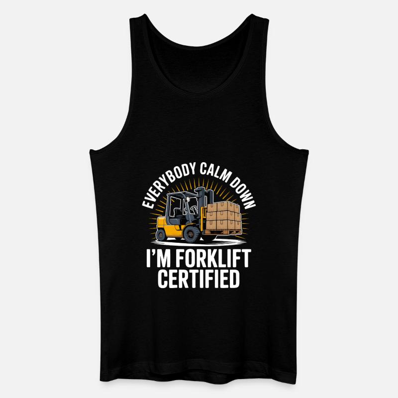 Forklift Certified Humorvolles Gabelstapler-Design - Männer Bio Tank Top - Schwarz