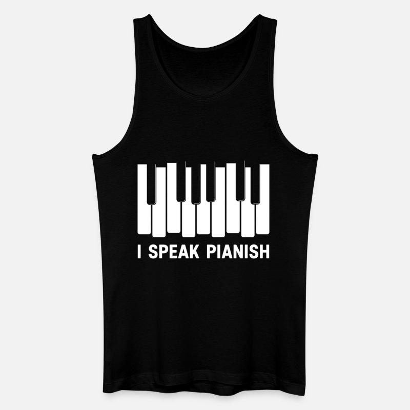 Ich spreche Pianisch - Männer Bio Tank Top - Schwarz