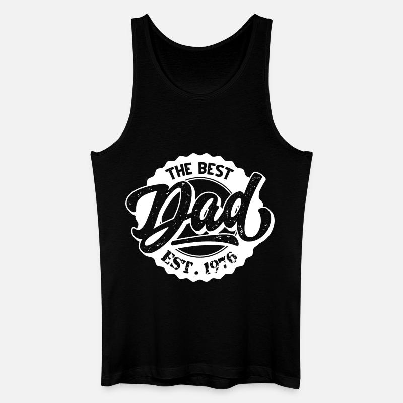 The Best Dad EST 1976 - Männer Bio Tank Top - Schwarz