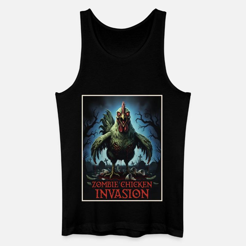 Zombie Chicken Invasion - Männer Bio Tank Top - Schwarz