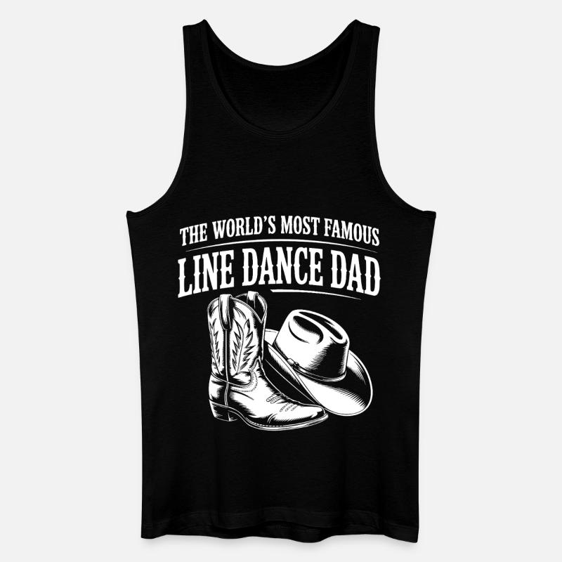 Line Dance Dad Boots & Hat - Männer Bio Tank Top - Schwarz