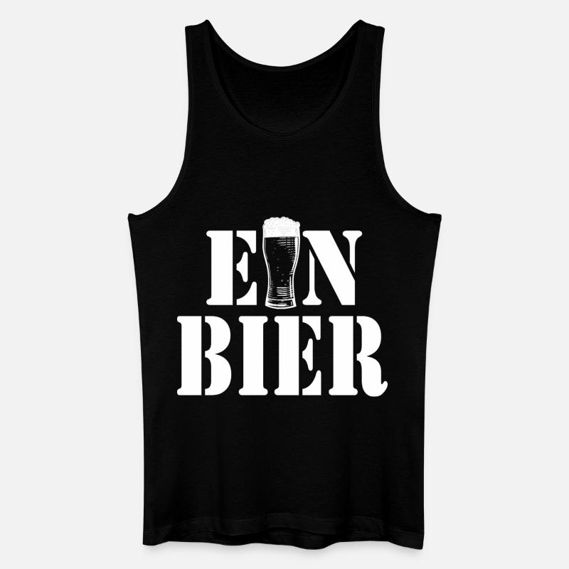 Ein Bier Glas-Logo Typografie - Männer Bio Tank Top - Schwarz