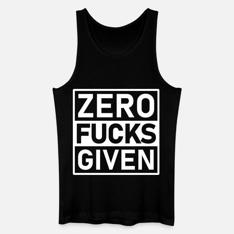 Zero Fucks Given Warnetikett - Männer Bio Tank Top - Schwarz
