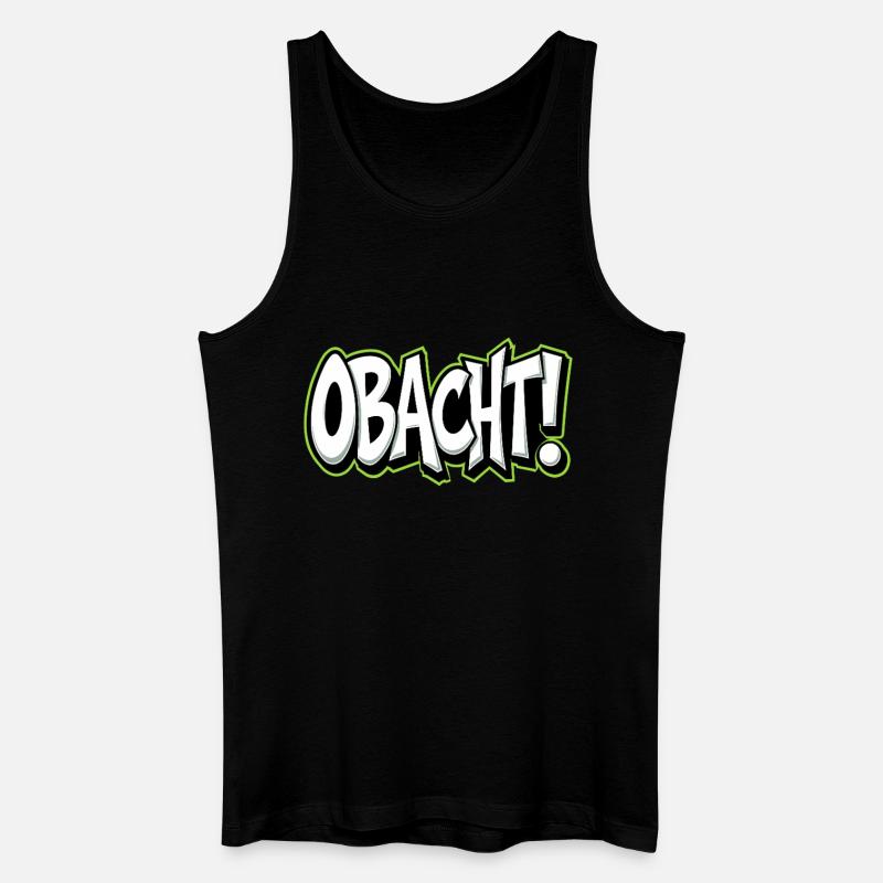 Caution Bavarian Saying Dialect Warning - Men’s Organic Tank Top - black