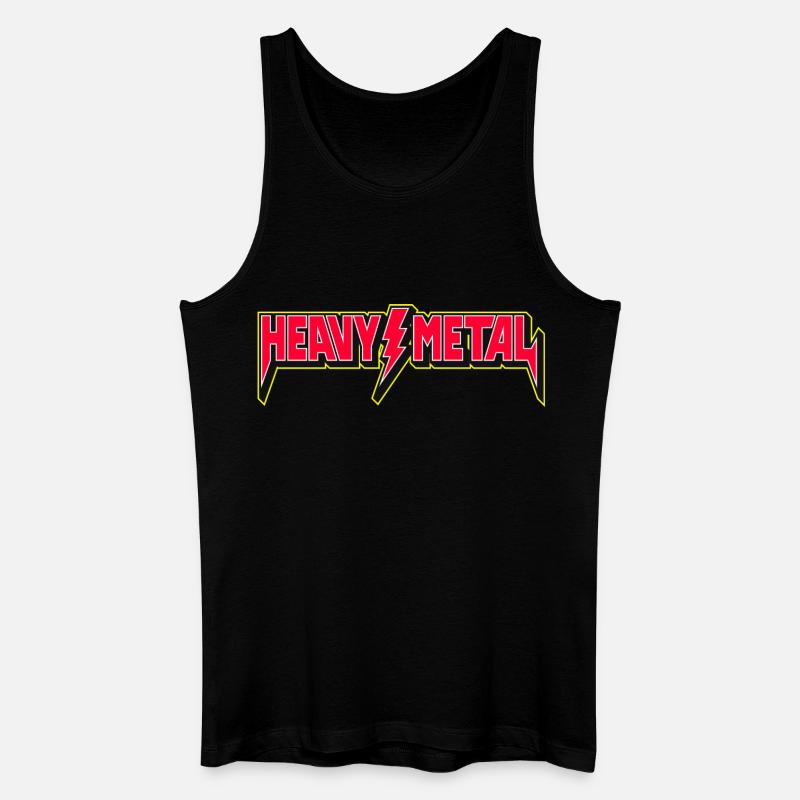 Heavy Metal Emblem mit Blitz - Männer Bio Tank Top - Schwarz