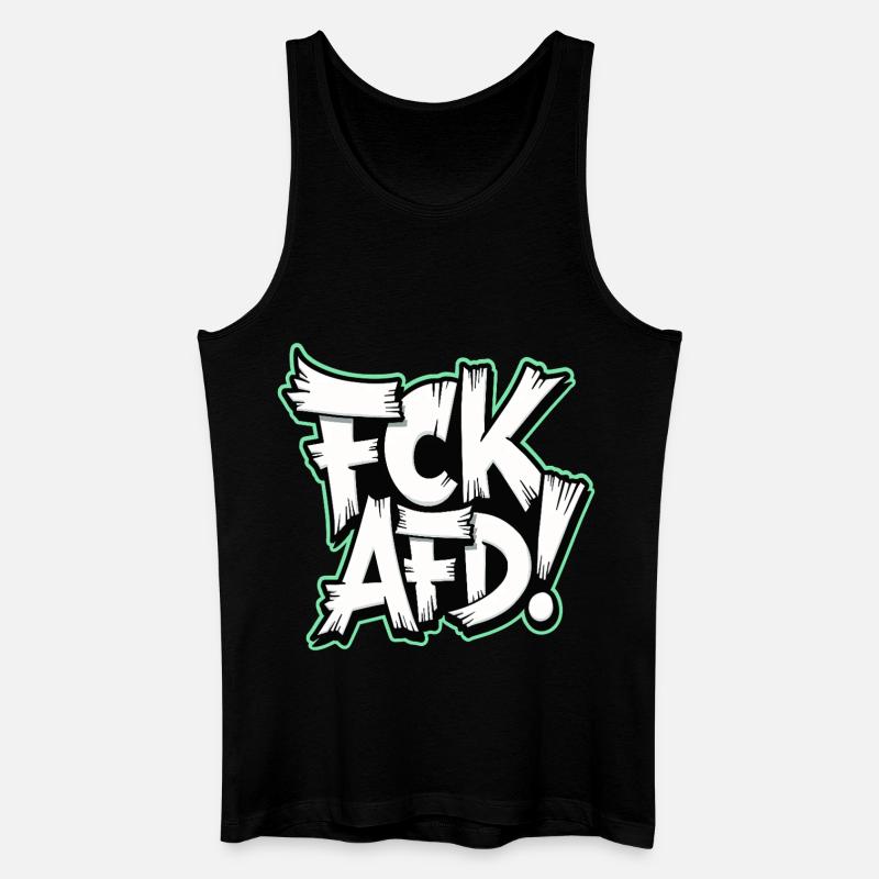 FCK AFD politisches Statement gegen Rechts - Männer Bio Tank Top - Schwarz