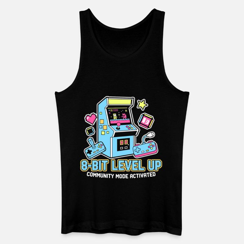 8-Bit LEVEL Arcade Retro Gaming Community - Men’s Organic Tank Top - black