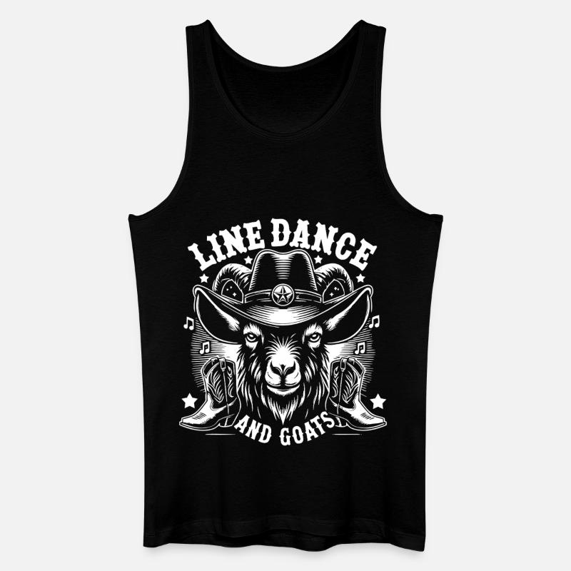 Line Dance Ziegen Cowboys - Männer Bio Tank Top - Schwarz