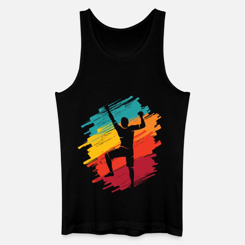Klettern Berge Retro Kletterer Bouldern - Männer Bio Tank Top - Schwarz
