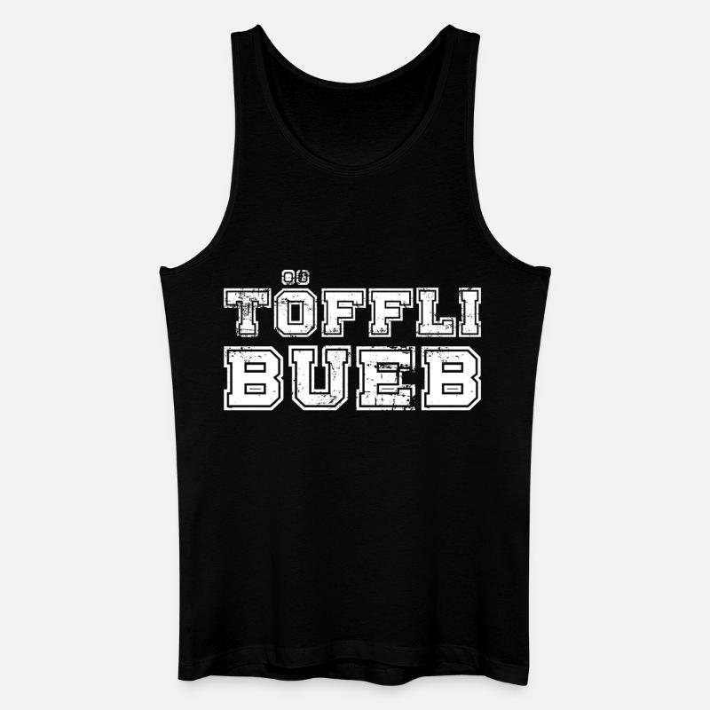 Töfflibueb College Style Distressed - Männer Bio Tank Top - Schwarz