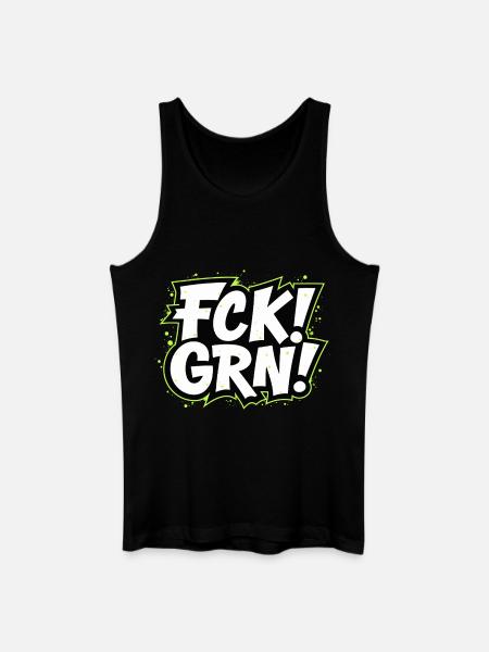 FCK GRN Statement Schriftzug - Männer Bio Tank Top - Schwarz