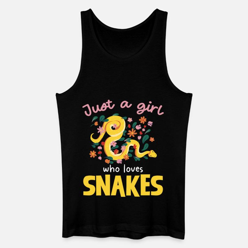 Nur ein Mädchen liebt Schlangen - Männer Bio Tank Top - Schwarz
