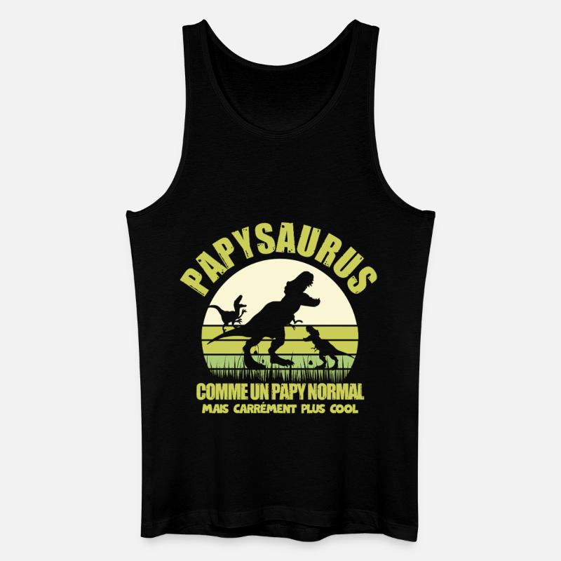 Papysaurus als normaler Opa-Humor - Männer Bio Tank Top - Schwarz