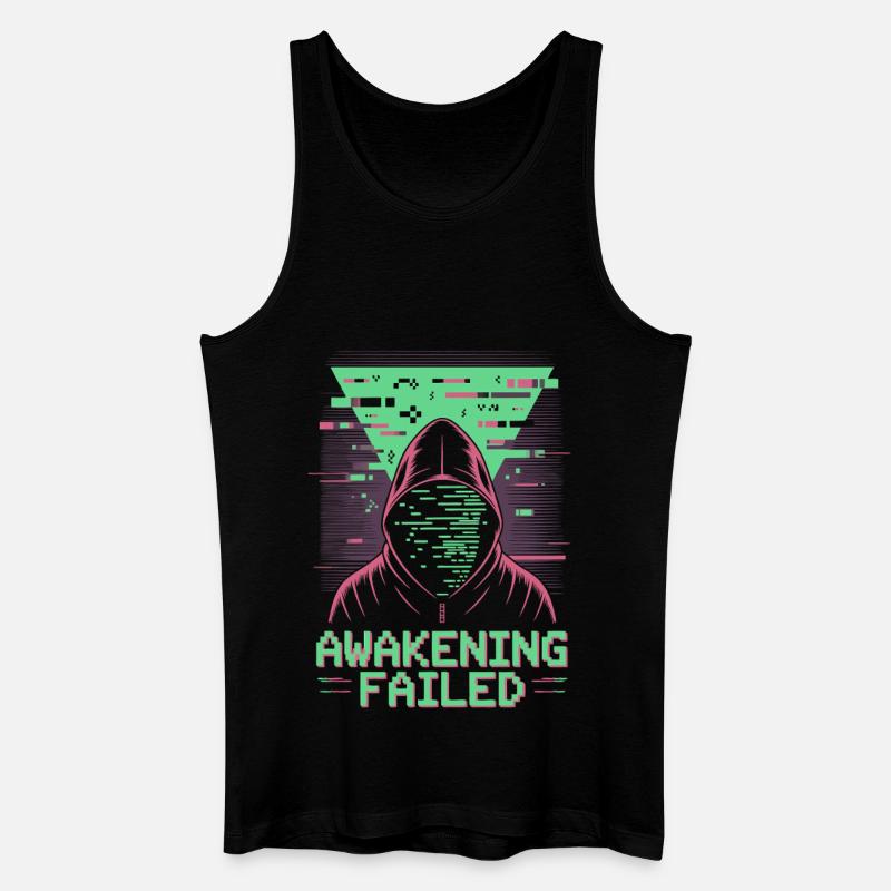 Awakening Failed im Retro-Glitch Look - Männer Bio Tank Top - Schwarz