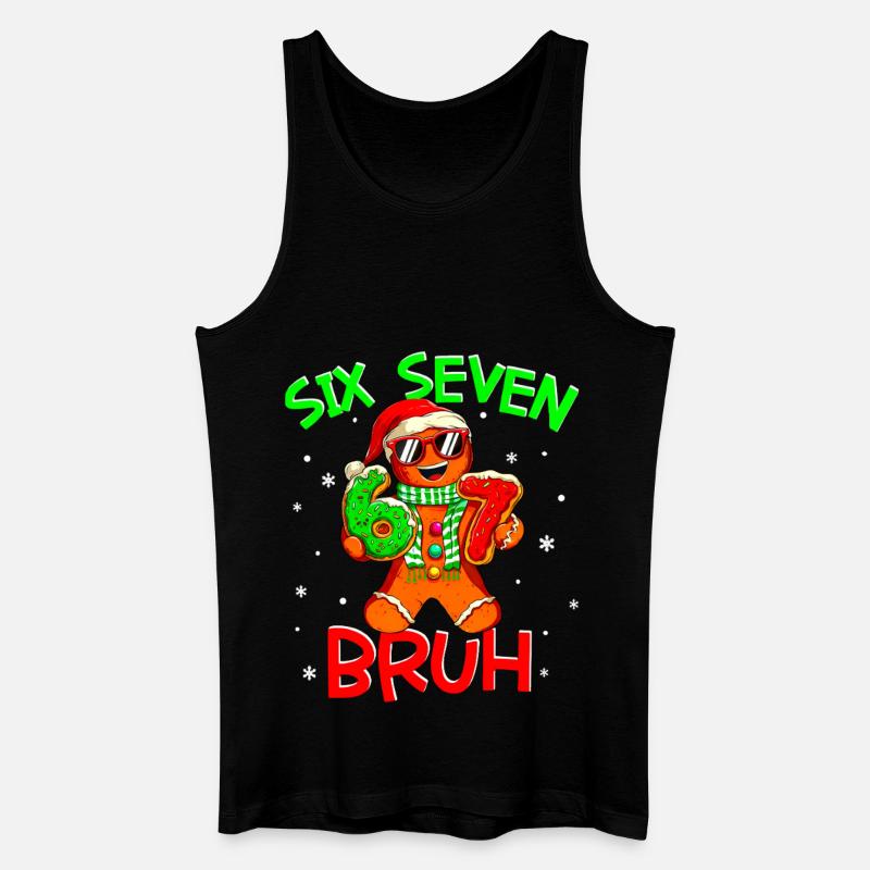 67 Christmas 6 7 Meme Gingerbread - Männer Bio Tank Top - Schwarz