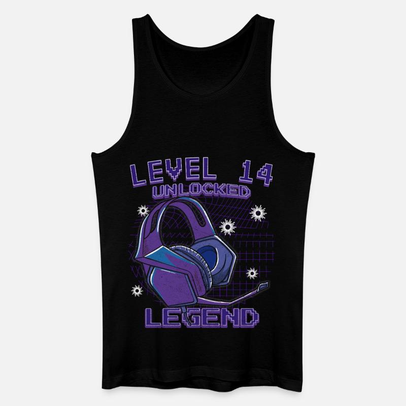 Level 14 Unlock Legend - Männer Bio Tank Top - Schwarz