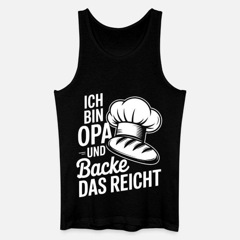 Opa backt und das reicht - Männer Bio Tank Top - Schwarz