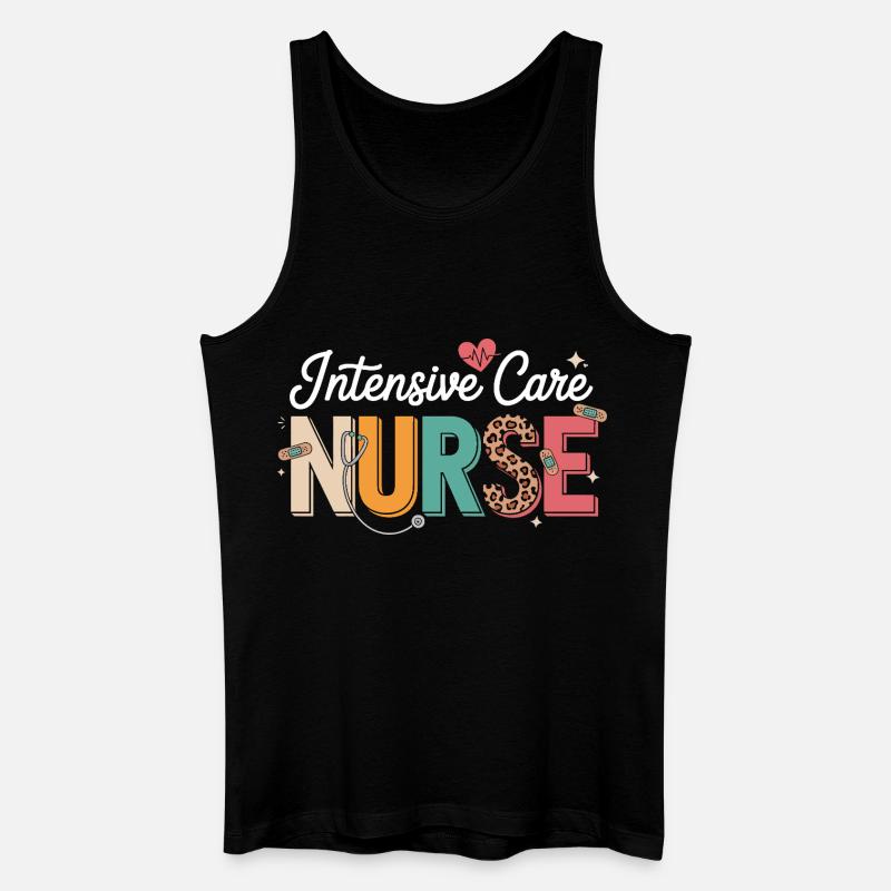 Intensive Care Nurse Farbenfroh - Männer Bio Tank Top - Schwarz