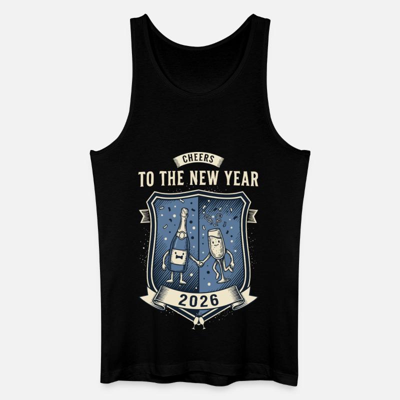 Prost auf die Neujahrsfeier 2026 - Männer Bio Tank Top - Schwarz